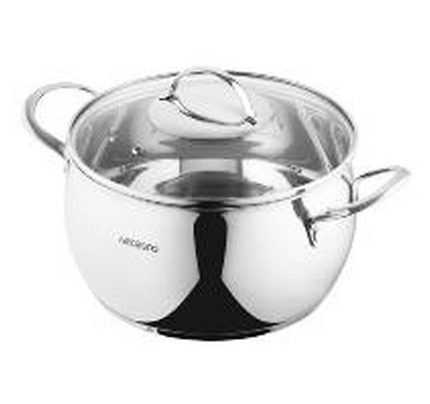 Ardesto Casserole with glass lid Gemini Liguria, 5l, stainless steel