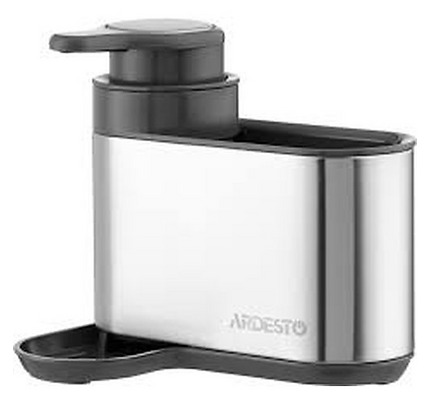 Ardesto Detergent organizer Minimalism, 8x12.7x16cm, plastic, stainless steel, grey