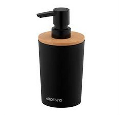 Ardesto Soap dispenser Minimalism 380ml, polypropylene, bamboo, black