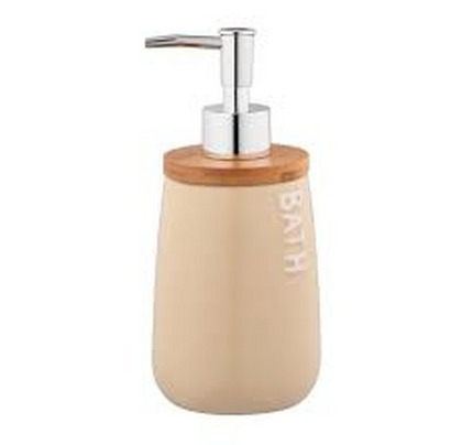 ARDESTO Soap dispenser Prestigio 420ml, dolomite, bamboo, plastic, beige 767637180665