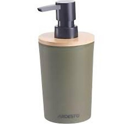 Ardesto Soap dispenser Minimalism 380ml, polypropylene, bamboo, dark green