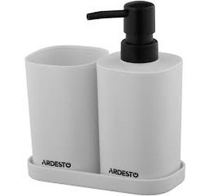 ARDESTO Bathroom set Vigor 380ml, 3 items, polypropylene, grey 767637180481