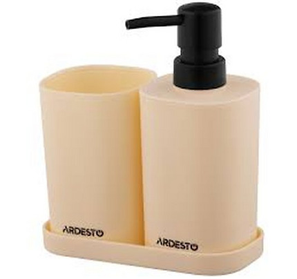 ARDESTO Bathroom set Vigor 380ml, 3 items, polypropylene, beige 767637180474
