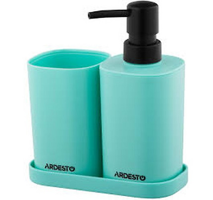 ARDESTO Bathroom set Vigor 380ml, 3 items, polypropylene, blue 767637180467