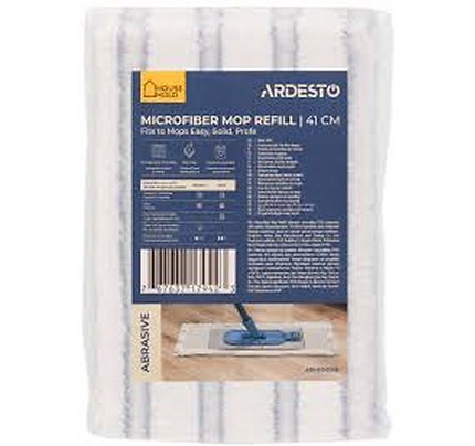 ARDESTO Mop refill Abrasive 41cm, microfiber, stripes, white, blue 767637179423