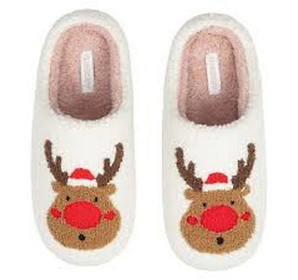 Ardesto Home shoes Christmas 38/39 size, 100% polyester, sole 100% rubber, white