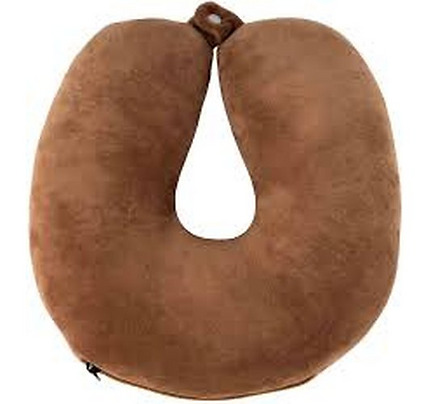 ARDESTO Zip & Flip Neck pillow Travel Сute Dog 30х30cm, polystyrene beads, brown