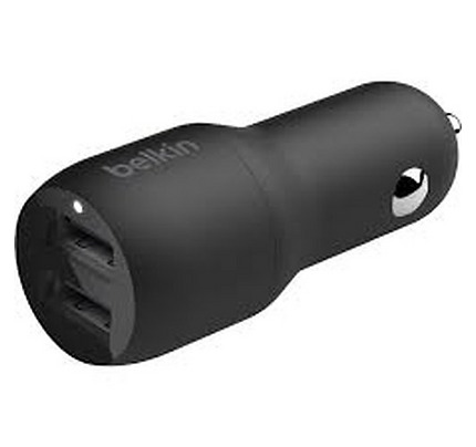 Belkin DUAL USB-A CAR CHARGER 12W X2, BLK