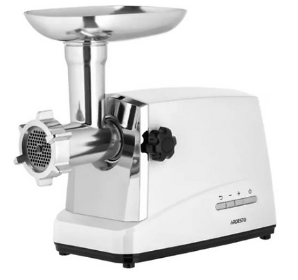 ARDESTO Meat grinder , 1750W, 2kg/min, 3 cutting plates, sausages nozzle, 4 veg.slicer,  plastik, white-silver