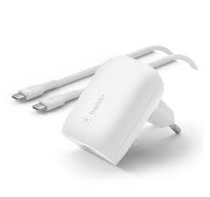 Belkin Wall Charger 30W USB-C PD PPS, 1M PVC C-С, white